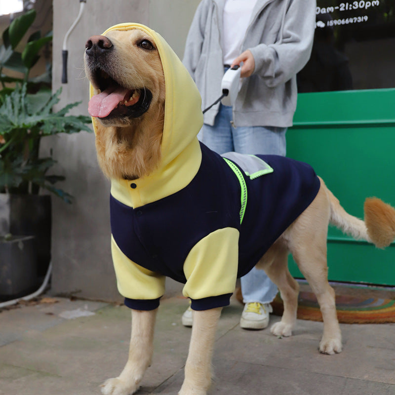 Stylish Pet Apparel | Fleece Sweater with Transparent Pocket for Large Dogs 3