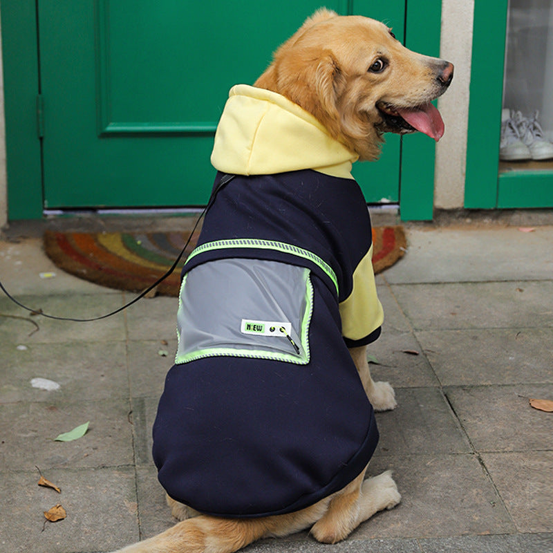 Stylish Pet Apparel | Fleece Sweater with Transparent Pocket for Large Dogs 4