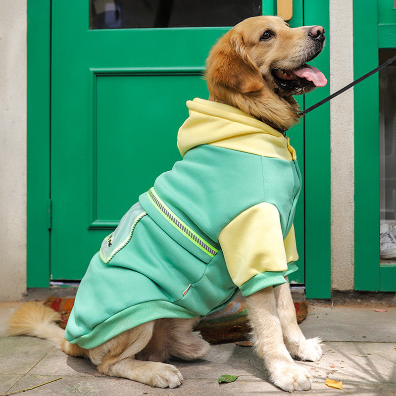 Stylish Pet Apparel | Fleece Sweater with Transparent Pocket for Large Dogs 5
