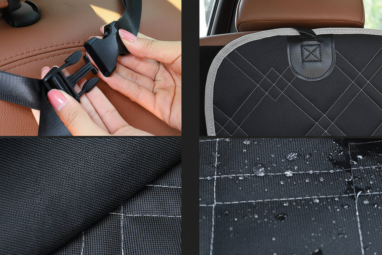 Travel Buddy | Dog Mat for Car Trunk with 3 Pockets | Durable Oxford Cloth for Easy Clean-Up 3