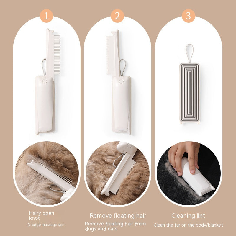 Pet Grooming Brush | Dual-Purpose Cat & Dog Brush with Ergonomic Handle | Efficient Hair Removal & Massage Tool 6