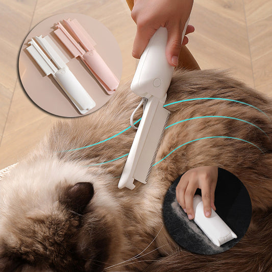 Pet Grooming Brush | Dual-Purpose Cat & Dog Brush with Ergonomic Handle | Efficient Hair Removal & Massage Tool 1