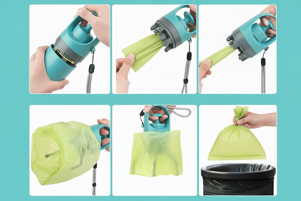 Portable Dog Pooper Scooper with Built-in Bag Dispenser | Compact Design for Effortless Waste Cleanup 4