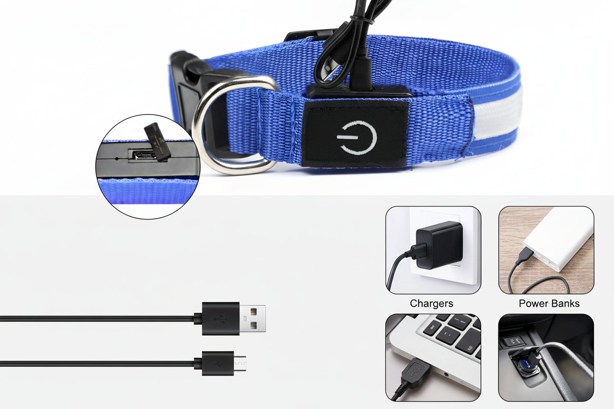 Illuminated Pet Collar | LED Dog Collar with 3 Flash Modes & USB Rechargeable | High Visibility for Night Safety 5