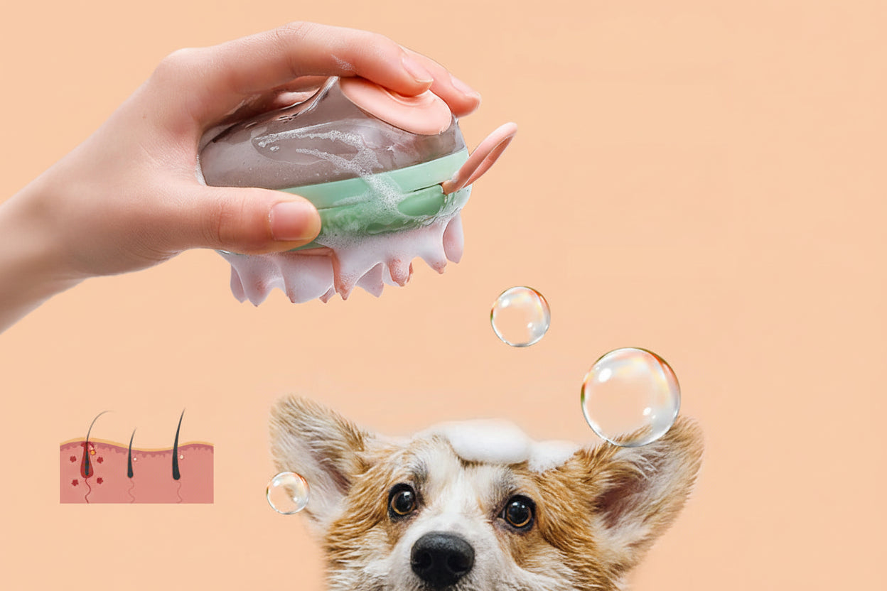 Pet Grooming Brush | Dog Brush with Soft Silicone for Easy Bathing and Massage 2